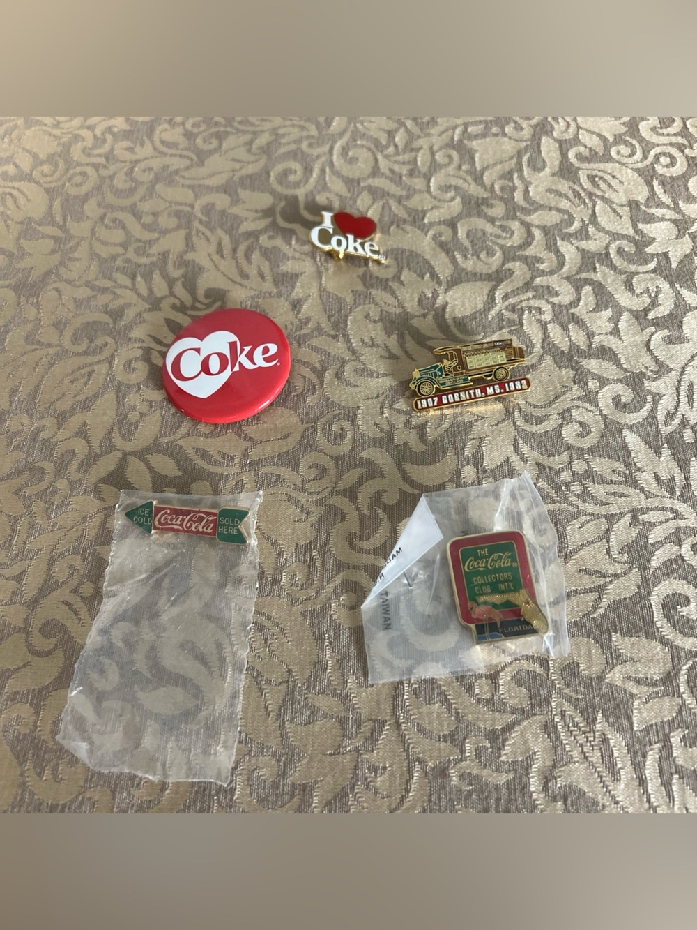 Lot Of 5 Coke  Coca Cola Pins  Soft drink Soda